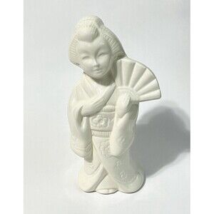 Vintage Benihana of Tokyo Geisha Girl Porcelain Bud Vase Planter White Daisy